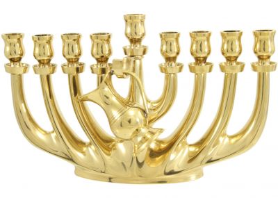 Golden Tree of Life Hanukkah Menorah