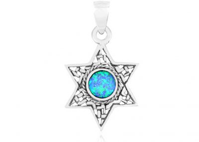  Sparkly Blue Hamsa Charm With Opal