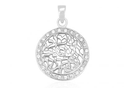 Silver 925 Menorah Pendant Set With Opal