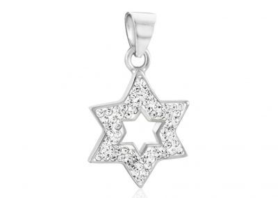 Silver 925 Ferido Setting Star Of David Pendant