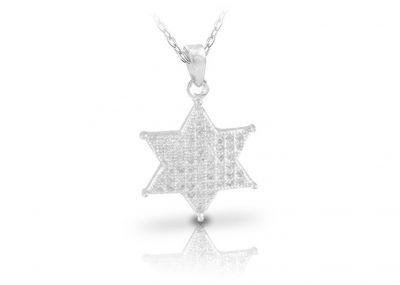 Silver 925 Hamsa pendant microsetting set with Cz Rhodium plat