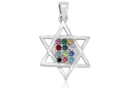 Silver 925 Hoshen Pendant Set With Cz