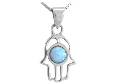 Delightful Opal Hear, O Israel Pendant 