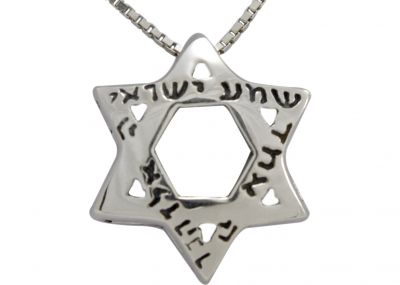 Sterling Silver Magen David With Opal Necklace