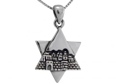 Polished Sterling Silver Magen David Necklace