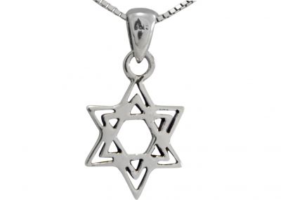 Sterling Silver Magen David Necklace With The Holy City Jerusalem