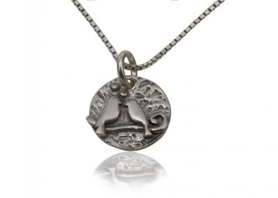 925 Sterling Silver Religious Pendant - Love Birds