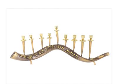 Large Laser Cut Hanukkah Menorah - "T-light" - Pomegranates