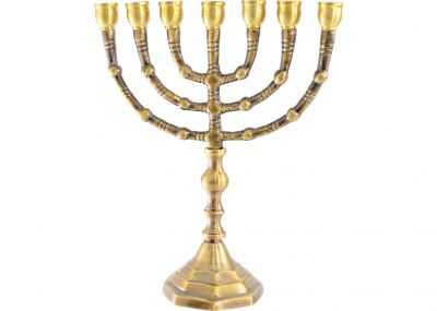 Traditional Brass Seven Branch Menorah 