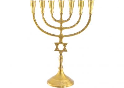 Classic Brass Seven Branch Menorah made of solid brass