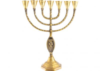 Seven Branch Menorah Magen David Design For Sale Now 