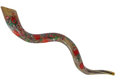 Hand Painted 'Biblical' Huge Yemenite Shofar 