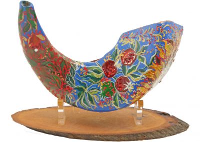 Unique Decorated Jerusalem Magen David Shofar 