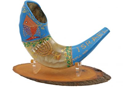 handpainted shofar the Holy City of Jerusalem Israel