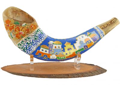 Decorated Noah and the ark Shofar 