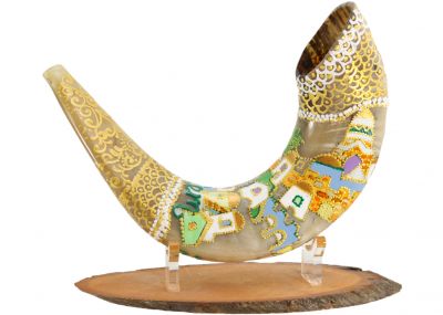 Jerusalem Hand-painted Ram Shofar 