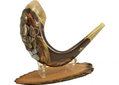 Hand-Painted Lion Of Judah Ram Shofar