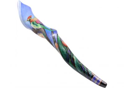 Hand-Painted Eland Shofar - Hummingbird Motif