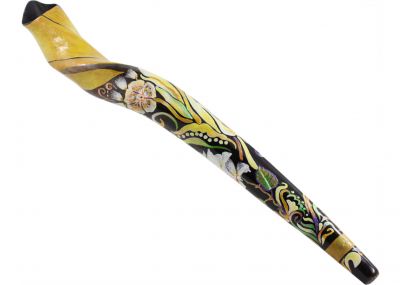 Hand-Painted Eland Shofar - Hummingbird Motif