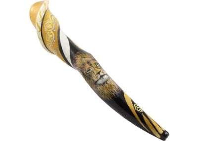 Hand-Painted Eland Shofar - Butterfly Design