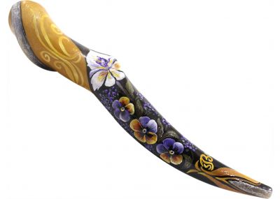 Hand-Painted Eland Shofar - Floral Design