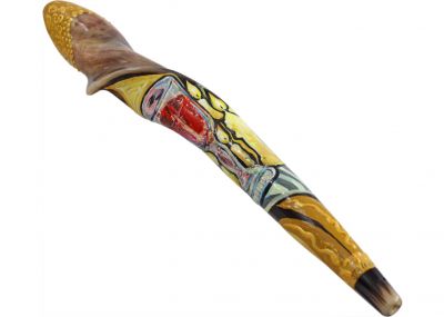 Hand-Painted Eland Shofar - The Butterfly Design