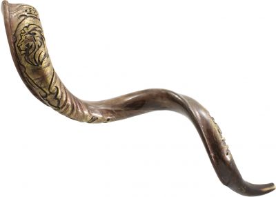 Engraved Yemenite Kudu Shofar -  Jerusalem 