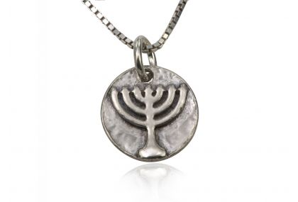 925 Sterling Silver Religious Pendant - Menorah 