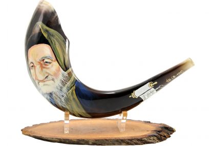 Ram Decorated Shofar By Artist Sarit Romano