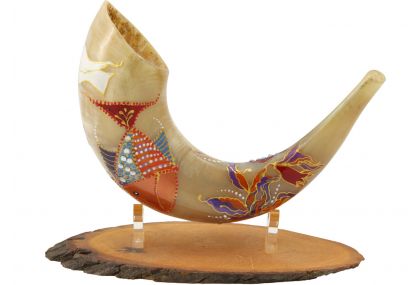 Shofar With Portrait of Menachem Begin