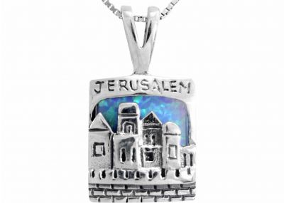 Delightful Opal Hear, O Israel Pendant