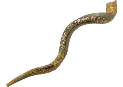Artistic Yemenite Kudu Shofar By Sarit Romano