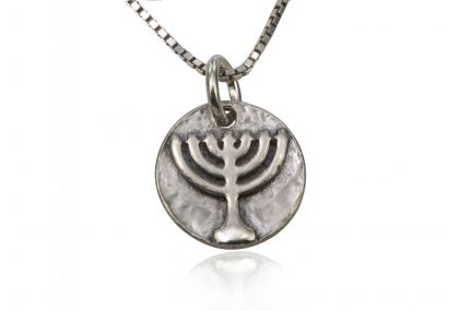 925 Sterling Silver Religious Pendant - Menorah